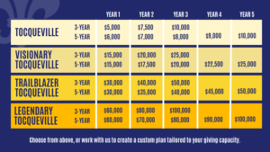 Graphic Of Tocqueville Graduated Giving Plans