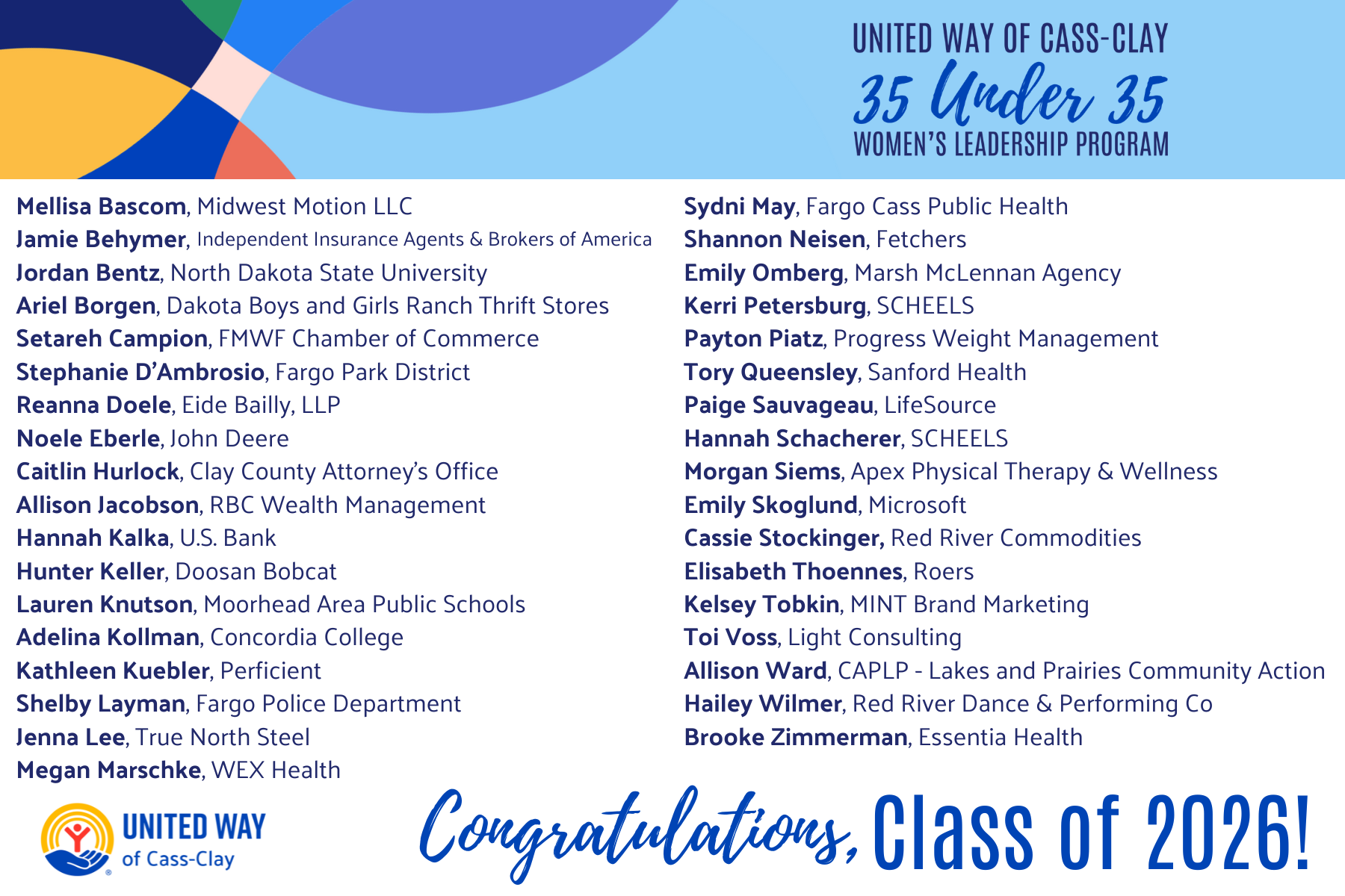 2026 Participant Announcement & Congratulations Graphic Revised